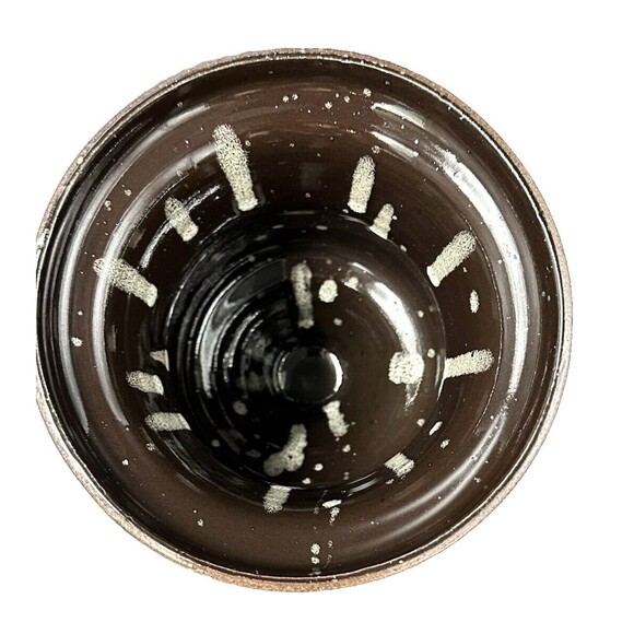 Blue Gray and Brown Pottery Vase signed SRS on Bottom 6 inches tall - Picture 2 of 7